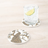 エレガントピーコックオンホワイトコースター コースター (側面)