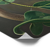 エレガントピーコックボタニカルウォールアートプリント ポスター (角)