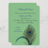 エレガントピーコックリハーサルディナー(緑) 招待状 (正面/裏面)