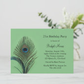 エレガントピーコック21歳の誕生日招待状 招待状 (スタンド正面)