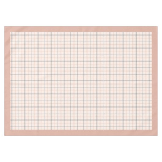 エレガントピーチとグレイの市松模様にテーブルクロス テーブルクロス (正面(横))