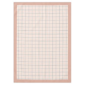 エレガントピーチとグレイの市松模様にテーブルクロス テーブルクロス (正面)