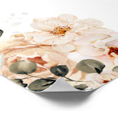 エレガントピーチガーデンフローラの結婚ウェルカムポスター ポスター (角)