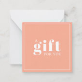 エレガントピーチスタイリッシュホワイト美しいサロン ノートカード (正面)