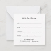 エレガントピーチスタイリッシュホワイト美しいサロン ノートカード (裏面)