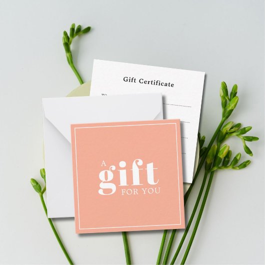 エレガントピーチスタイリッシュホワイト美しいサロン ノートカード