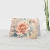 エレガントピーチトーンヴィンテージインスパイア過去ノートカード シーズンカード (正面)