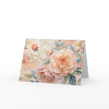 エレガントピーチトーンヴィンテージインスパイア過去ノートカード