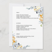 エレガントピーチフローラルバチェロレッテ週末の日程 招待状 (裏面)