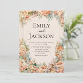 エレガントピーチフローラ結婚ズ 招待状 (スタンド正面)