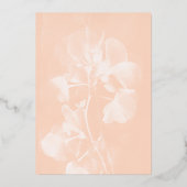 エレガントピーチモダンパステルブライダルシャワー金ゴールド 箔招待状 (裏面)