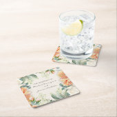 エレガントピーチームフローラ結婚の花婿 スクエアペーパーコースター (インサイチュ)