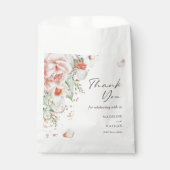 エレガントピーチ水彩フローラサンキュー結婚ズ フェイバーバッグ (正面)