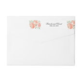 エレガントピーチ水彩フローラ結婚ズ ラップアラウンドラベル (裏面)