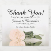 エレガントピーチ淡い色のバラシ結婚ック リキュールボトルラベル (シングルラベル)