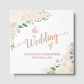 エレガントピーチ淡い色のボホフローラフォイル結婚ズ ゲストブック (正面)