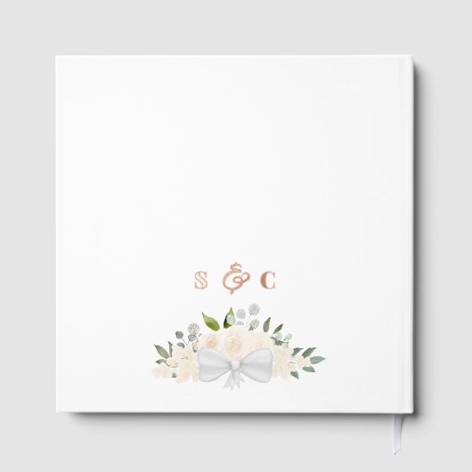 エレガントピーチ淡い色のボホフローラフォイル結婚ズ ゲストブック (裏面)