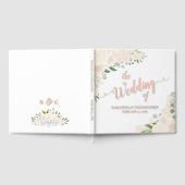 エレガントピーチ淡い色のボホフローラフォイル結婚ズ ゲストブック (全面)