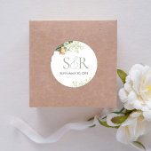 エレガントピーチ結婚ズグリーンフローラカスタム ラウンドシール