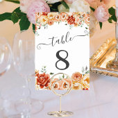 エレガントピーチ、オレンジ色の牡丹フローラテーブル番号 テーブルナンバー