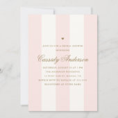 エレガントピ名門私立校風のッモダンクストライプブライダルシャワー 招待状 (正面)