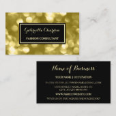 エレガントファッションコンサルタント華やかな金ゴールド《写真》ぼけ味 名刺 (正面/裏面)