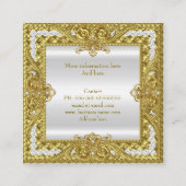 エレガントファッションジュエリーデザイナ金ゴールドダイヤモンド スクエア名刺 (裏面)