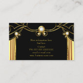 エレガントファッションジュエリーデザイナ金ゴールドブラック 名刺 (裏面)