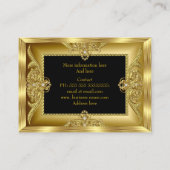 エレガントファッションジュエリーデザイナ金ゴールドGemsブラック 名刺 (裏面)