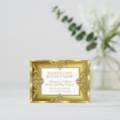 エレガントファッションジュエリーデザイナ金ゴールドGems 名刺 (スタンド正面)