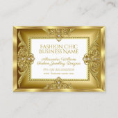 エレガントファッションジュエリーデザイナ金ゴールドGems 名刺 (正面)