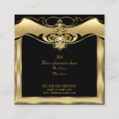 エレガントファッションスタイリッシュベージュ金ゴールドブラックダイヤモンド スクエア名刺 (裏面)