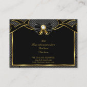 エレガントファッションスタイリッシュボウタイ金ゴールドブラックスポット 名刺 (裏面)
