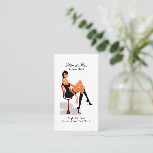 エレガントファッションスタイル女の子 名刺 (スタンド正面)