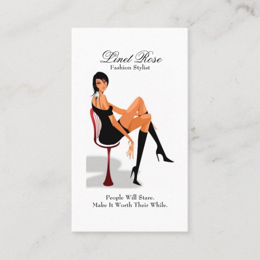 エレガントファッションスタイル女の子 名刺 (正面)