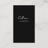 エレガントファッションデザイナーブラック&レッド 名刺 (裏面)