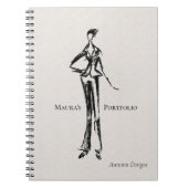 エレガントファッションデザイナーポートフォリオスケッチ ノートブック (正面)