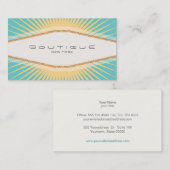 エレガントファッションブティックターコイズイエローレトロ 名刺 (正面/裏面)
