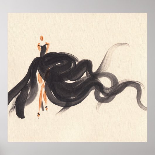 エレガントファッション：水彩女性 ポスター (正面)