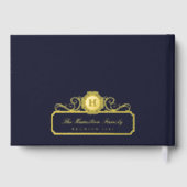 エレガントファミリーレユニオンゴールドモノグラムネイビーブルー ゲストブック (裏面)