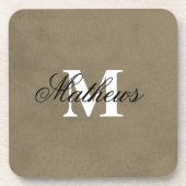 エレガントファミリ名&モノグラムの コースター (正面)