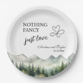 エレガントファンシーな結婚式が好きじゃない ペーパープレート (正面)