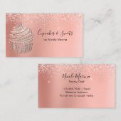 エレガントファンシーフェイクバラ金ゴールドカップケーキスイーツベーカリー 名刺 (正面/裏面)