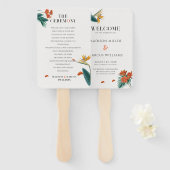 エレガントファンシー熱帯の花結婚の ハンドファン (正面&裏面)