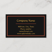 エレガントファンシー金ゴールドブラック装飾デザイン 名刺 (裏面)