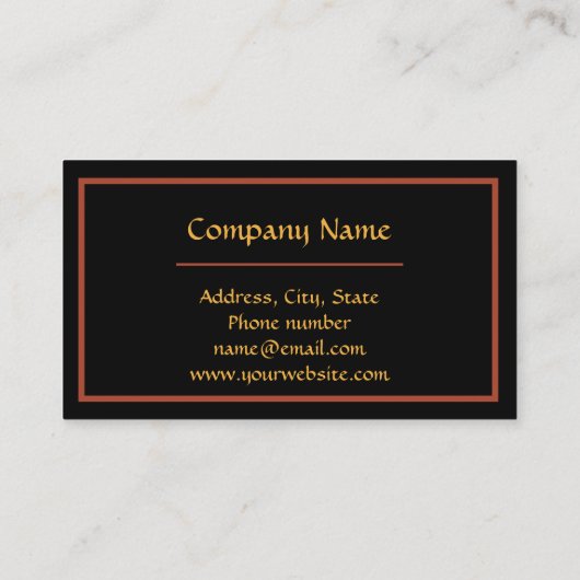 エレガントファンシー金ゴールドブラック装飾デザイン 名刺 (裏面)