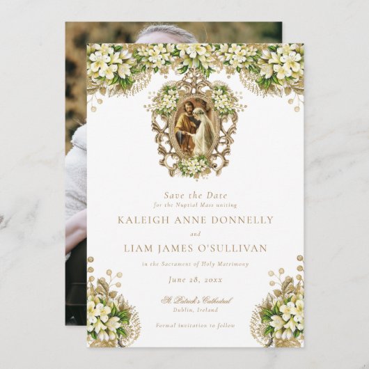 エレガントファンシーScript Photo結婚's セーブザデート (正面/裏面)