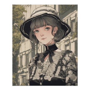 エレガントファンタジーアパレスタイリッシュル – Anime LBD AI ポスター