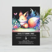 エレガントファンタジーキツネ誕生日デジタル 招待状 (スタンド正面)