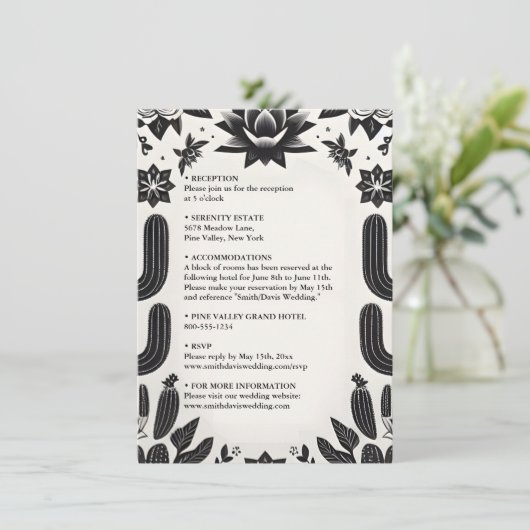 エレガントフィエスタサボスフローラメキシ結婚カン エンクロージャーカード (スタンド正面)